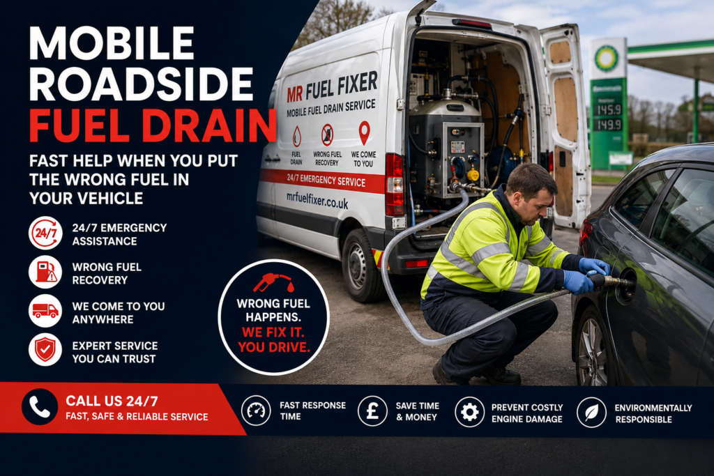 Mobile Roadside Fuel Drain – Fast Help When You Put the Wrong Fuel in Your Vehicle