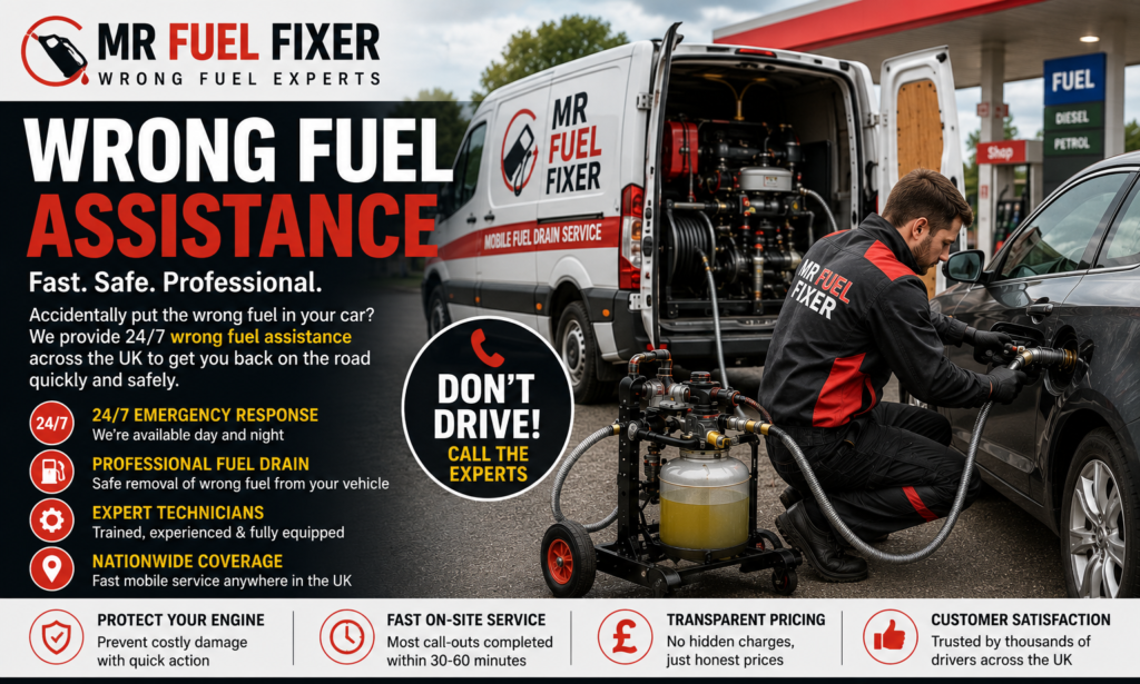 Wrong Fuel Assistance – Fast, Reliable Roadside Help Across the UK